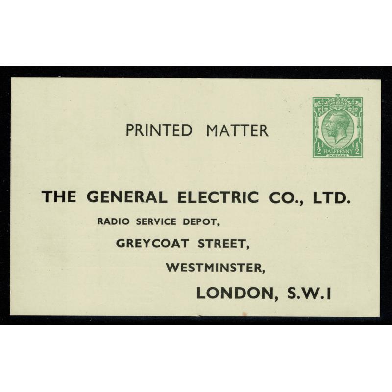 1920-26 STO Printed Matter for General Electric Co. H&B CS61