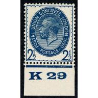 1929 P.U.C 2½d blue SG 437. Mounted mint Control K29