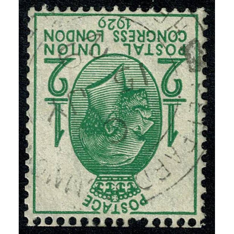 1929 ½d green. WATERMARK INVERTED. SG 434Wi. Fine used.